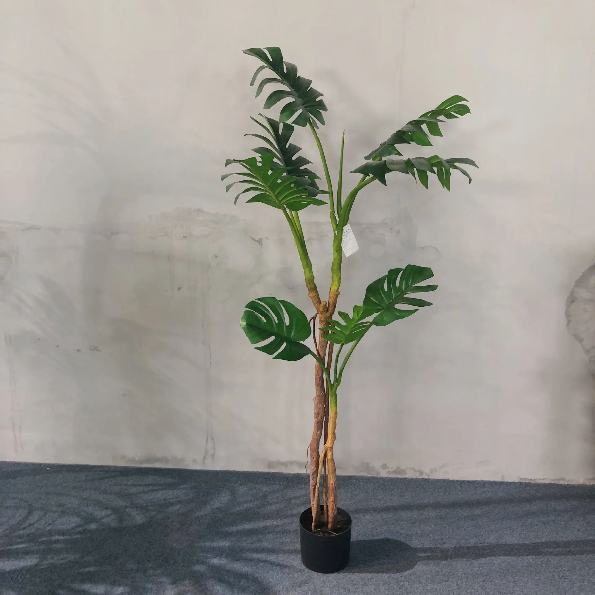 Garden Jungle Decoration Plastic Artificial Palm Trees Bonsai Philodendron Tree For Home Decor