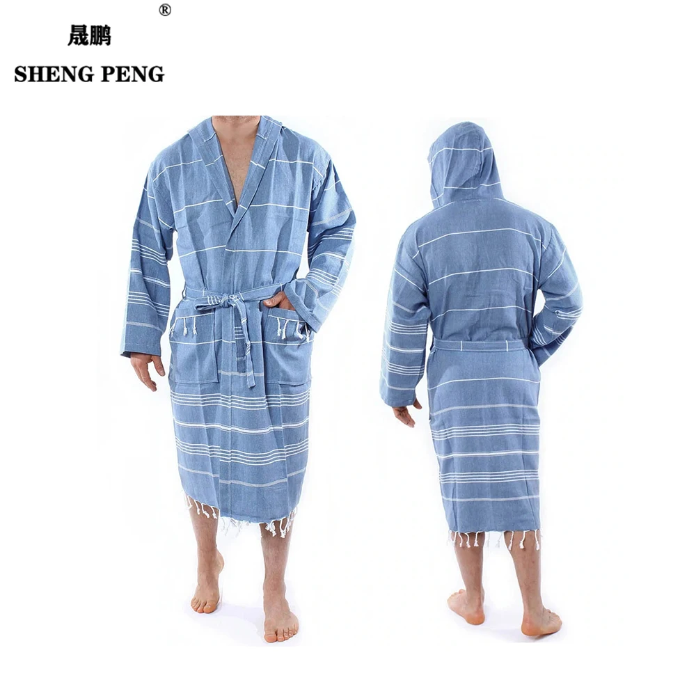 Best Selling 100% Cotton Bath Beach Hammam Hair Towel Personalized Long Robe Luxury Turkish Bathrobe