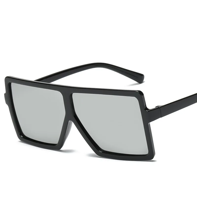 Women Colorful Fashion Personality Large Frame Shade Sunglass Trendy Mirror Oversize Summer Square Sunglasses