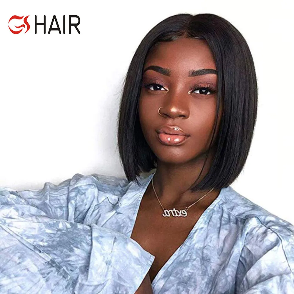 Straight 100% Virgin Brazilian Hair Wig,Pre Plucked Peruvian Original Human Hair Wig,Short Dreadlock Straight Wig