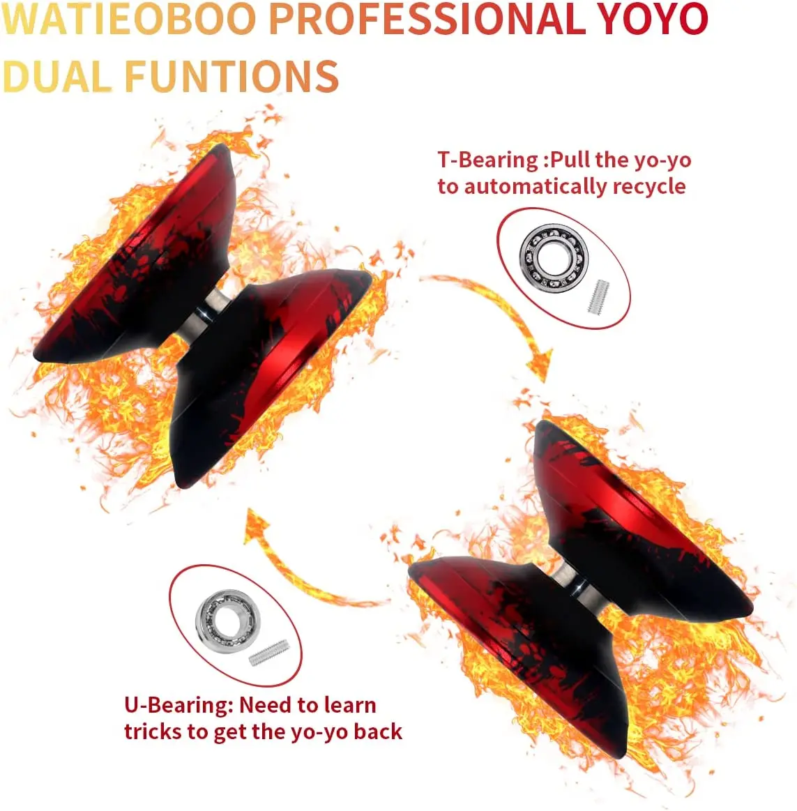 Metal Responsible Yoyo Ball Unresponsible Magic Yoyo Toy Butterfly Aluminum Yo-yo Professionals Yoyo Ball Christmas gift