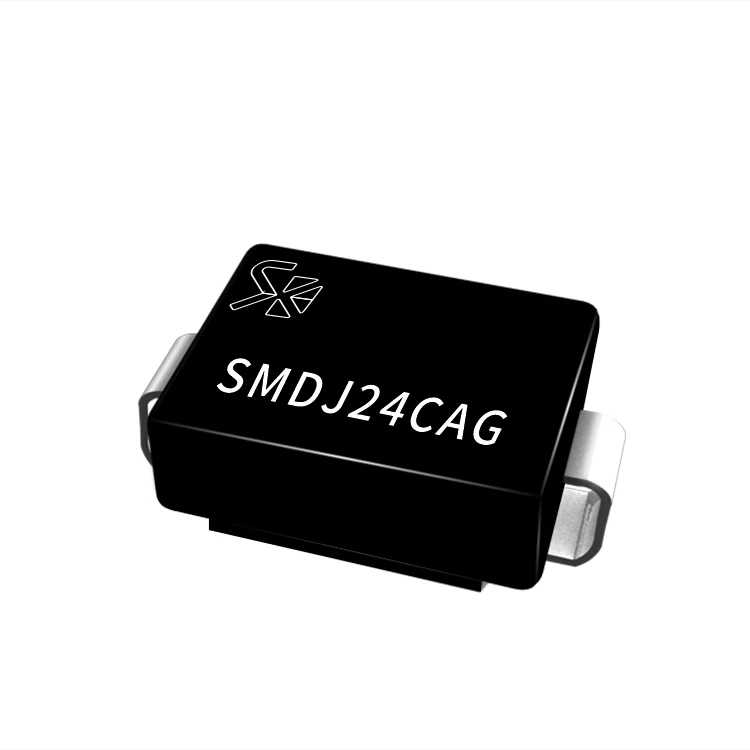 SHIKUES Bipolar TVS SMDJ24CAG 24V 1mA 3000W SMC surface mount transient voltage suppressor