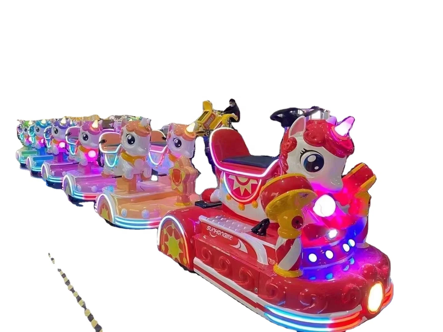 Best Price Battery Train DC Brush Less Controller Stylish Appearance Unicorn Train For Amusement Park.