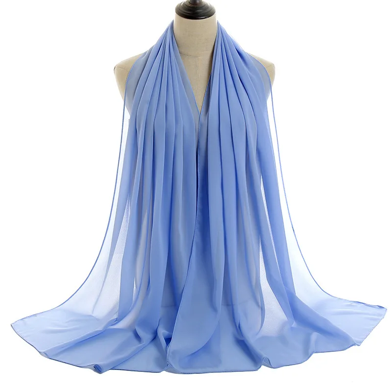 Breathable Hijab Wholesale Chiffon Long Scarf Malaysia Shawl Muslim Hijab Women Wholesale Hijab Indonesia 2022 New Arrivals