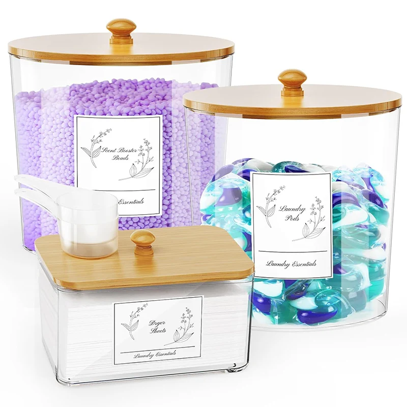 3 упаковки контейнер для порошка и держатель сушилки большие пластиковые банки прачечной хранения с крышками