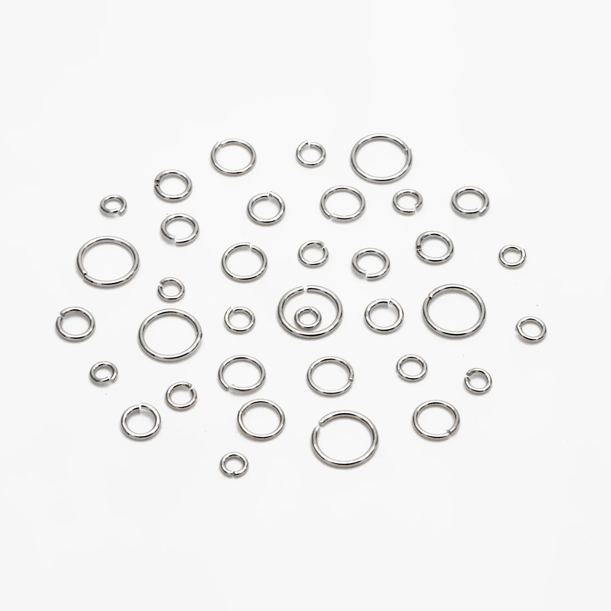 GPJ 100p S925 Sterling Silver Open closed Jump Rings Multi Sizes 925 round ring permanent jewelry findings suppliers wholesale