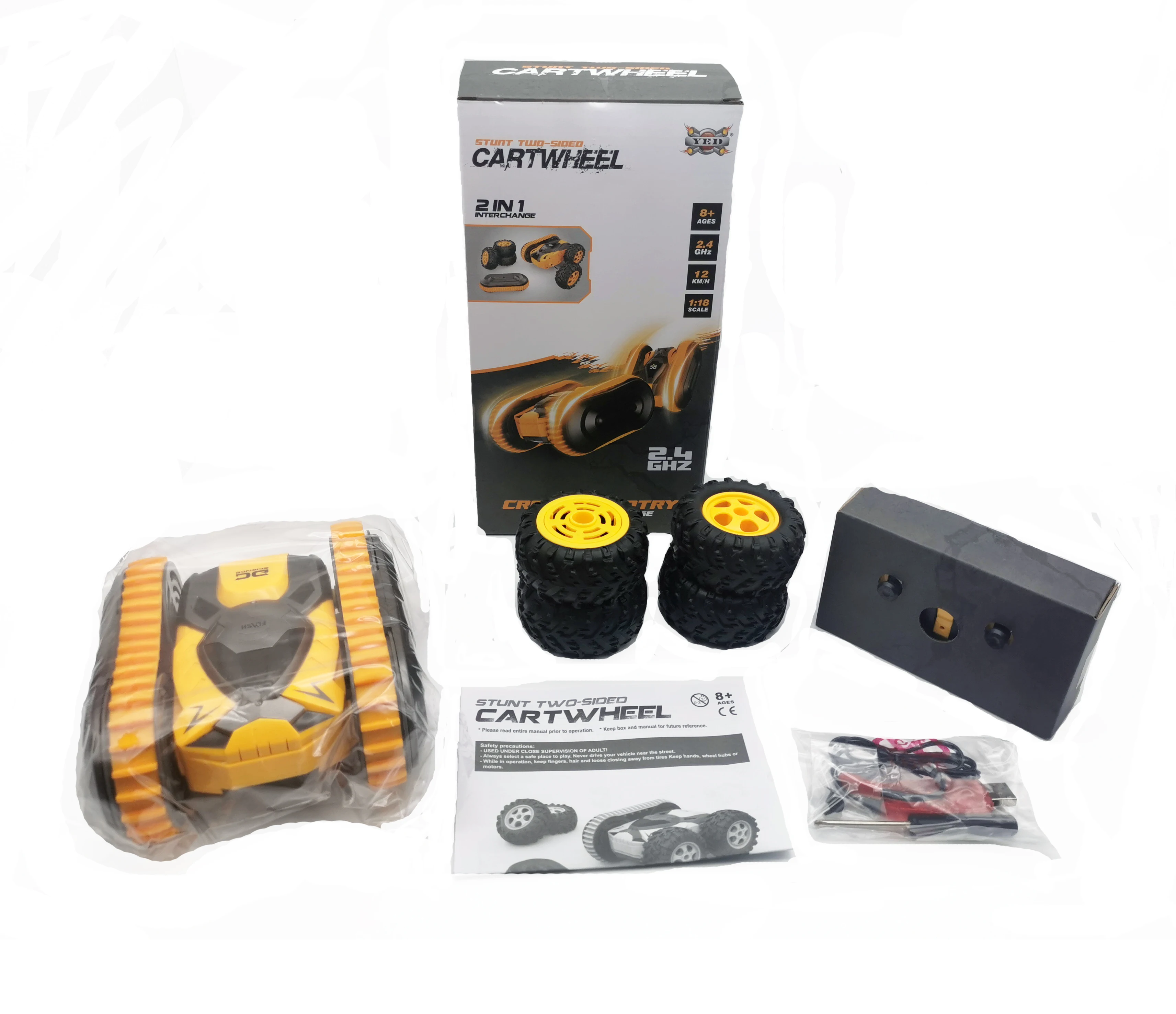 Hot sale 2.4Ghz radio remote control Two-Side Drift Buggy 360 degree rotation and 180 degree  filp rc speed stunt car for kids