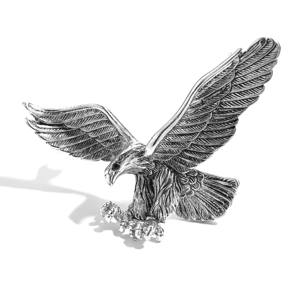 
2020 Fashion Jewelry Wholesale Animal Design Jewelry Crystal Rhinestone Alloy Silver Gold Eagle Brooches for Women And Men 