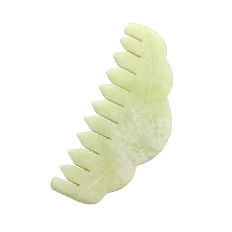 Abreast of the times Xiu yan jade green comb jade stone scraping massage tool gua sha board