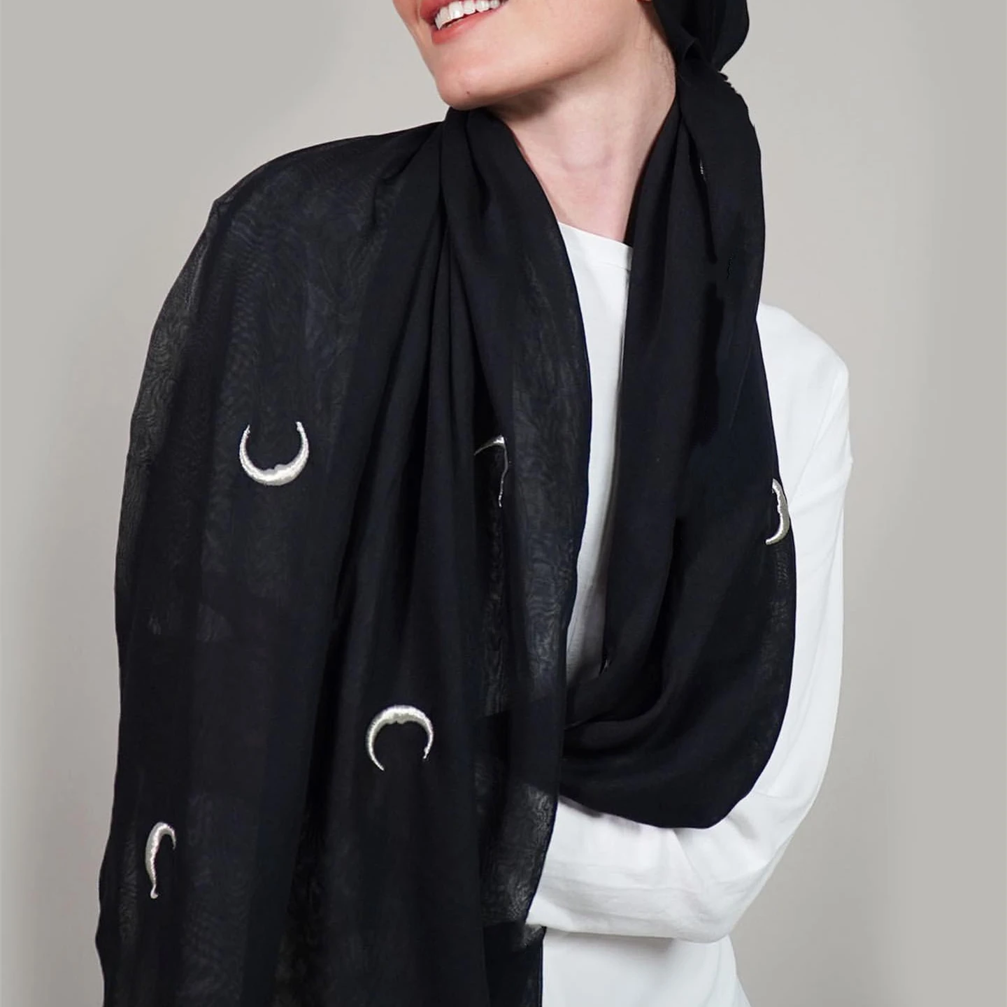 Новинка шаль Sulam Bawal с вышивкой moon Корейская шифоновая мусульманская легкая оптовая продажа мусульманский хиджаб для женщин