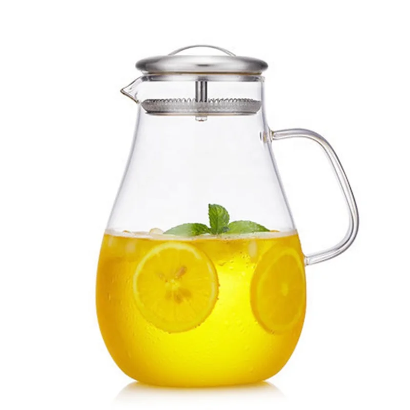 
Carafe Juice Filter Glass Water Jug With Handle 1.2l 