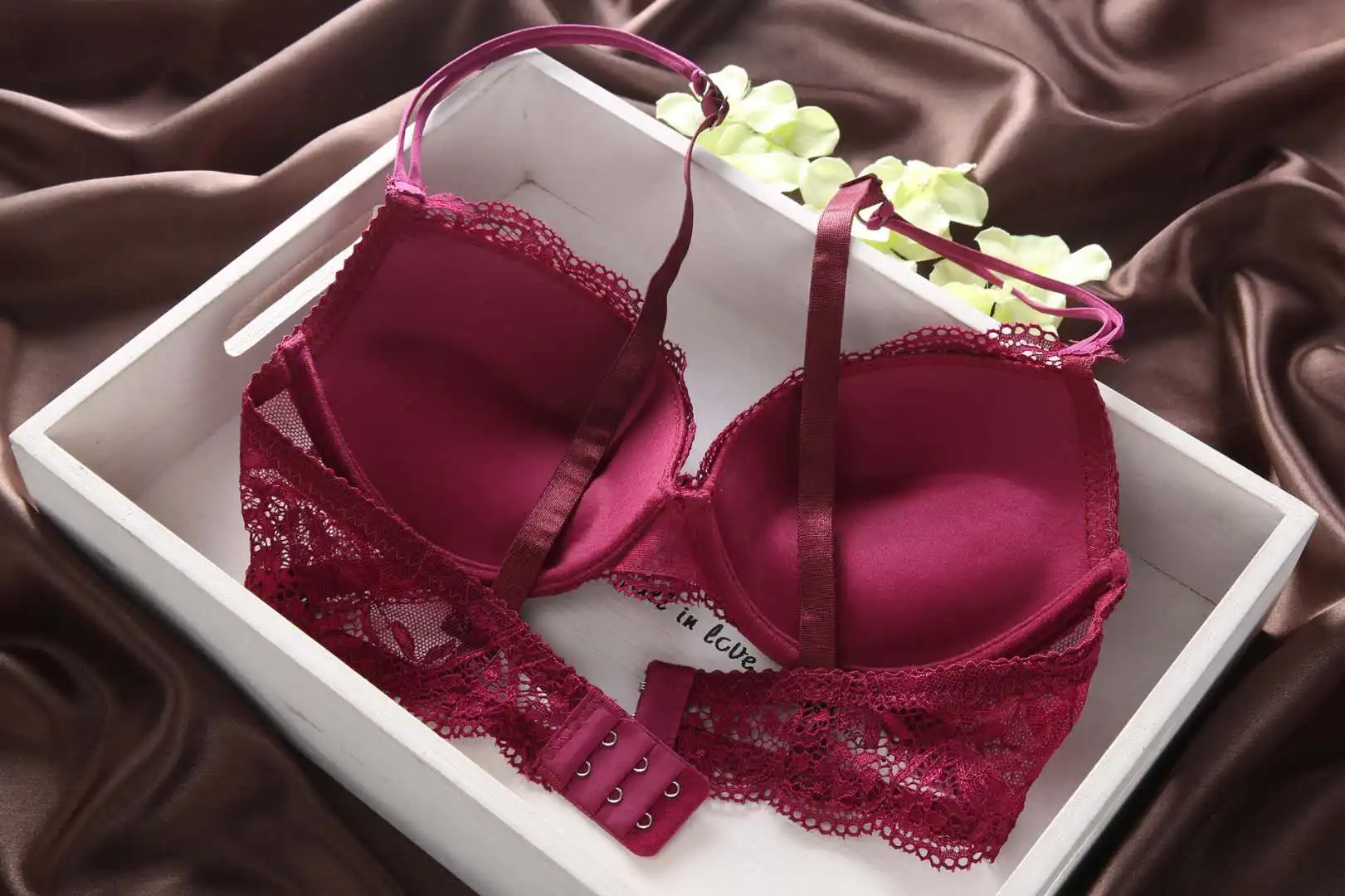 Low Price Women Fashion 2 Piece Solid sexy Transparent Lace Underwire bras Push Up Underwear Panty Bra Brief Set