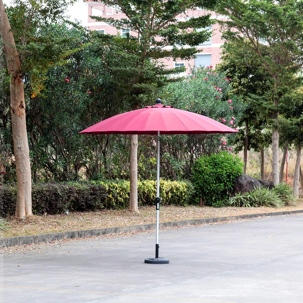 Wholesale heavy duty outdoor beach garden patio 2.5 m red sun umbrella with coffee table and chair