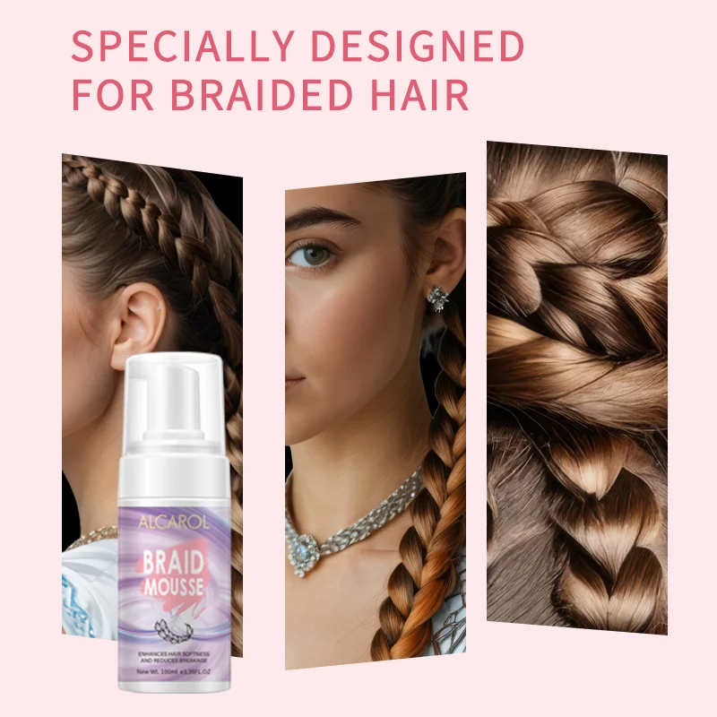 ALCAROL Hair Mousse Styling Braiding Sheen Braids Dreadlock Braid Mousse with Custom Brand