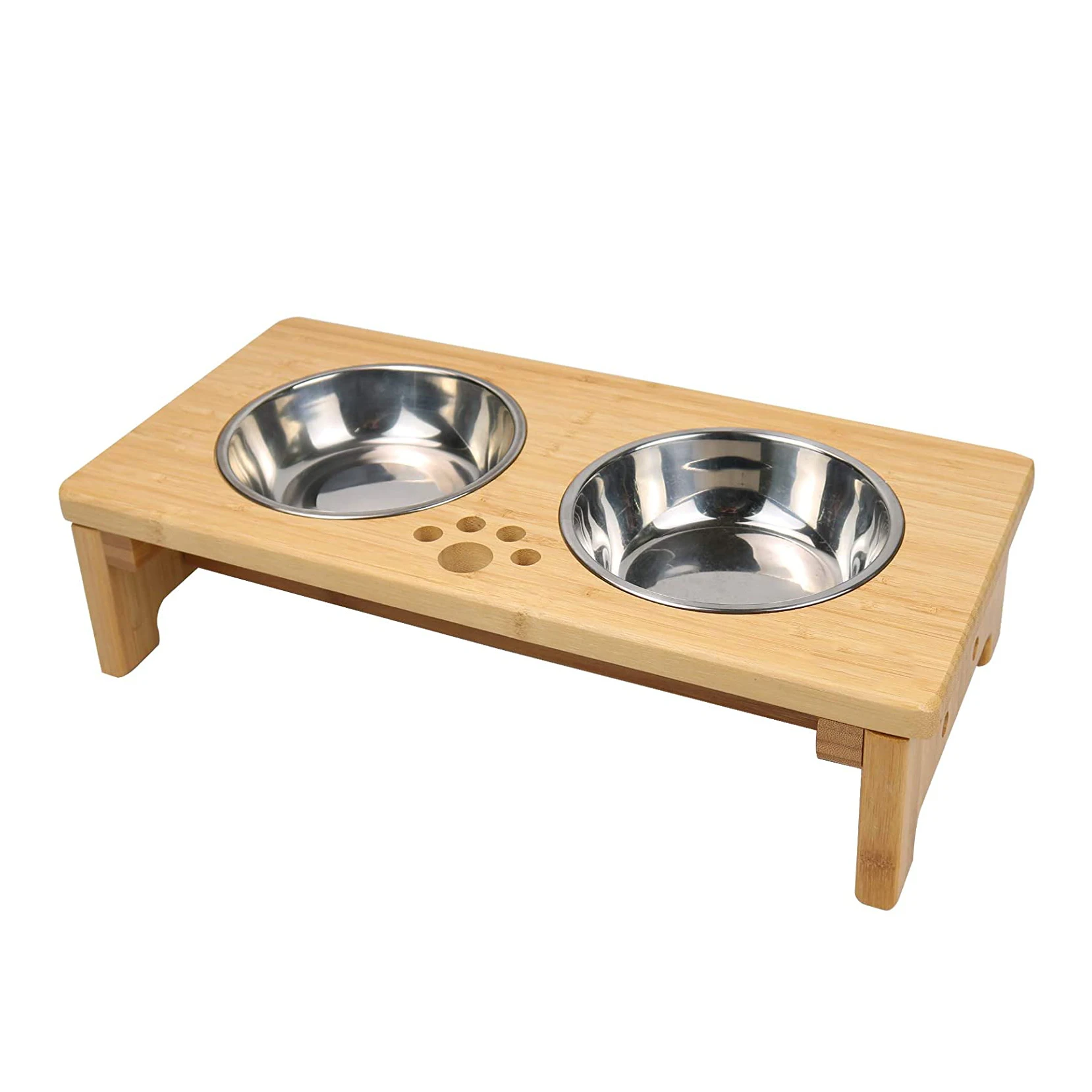 Elevated Dog Bowls,Raised Dog Bowl Stand Feeder with 2 Stainless Steel Bowls,Dog Cat Pet Food Water Bowls