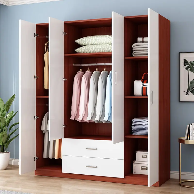 Hot Selling Factory Customized Cheap Modern Multi-function Home Clothing Armoire Wooden Wardrobe Cabinet with Drawer