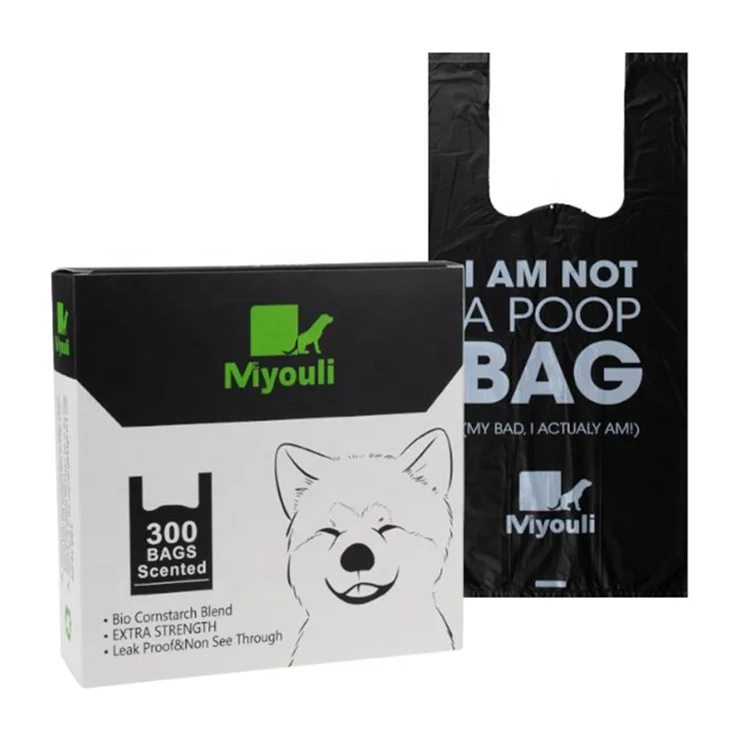 Manufacturer Custom ASTM D6400 Approved Black Biodegradable Dog Poop Bag