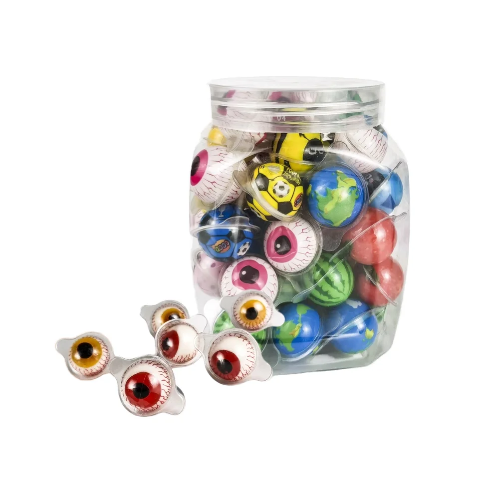 Custom4D popping gummy sweet Halloween soft eye ball gummy candy with other scary shape candies