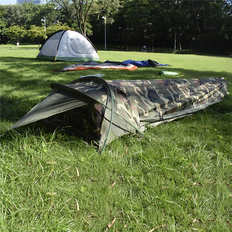 GEER TOP Tent Camouflage Outdoor 1 Single Person Tent Aluminum Pole Ultralight Weight Professional Hiking Camping Solo Tent