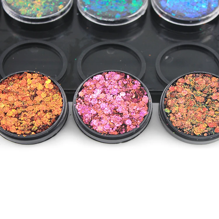 Cosmetic Chunky Glitter Gel for Face Body Hair Body Glitter Primer Gel Face Body Gel Powder Eye Shadow Glitter