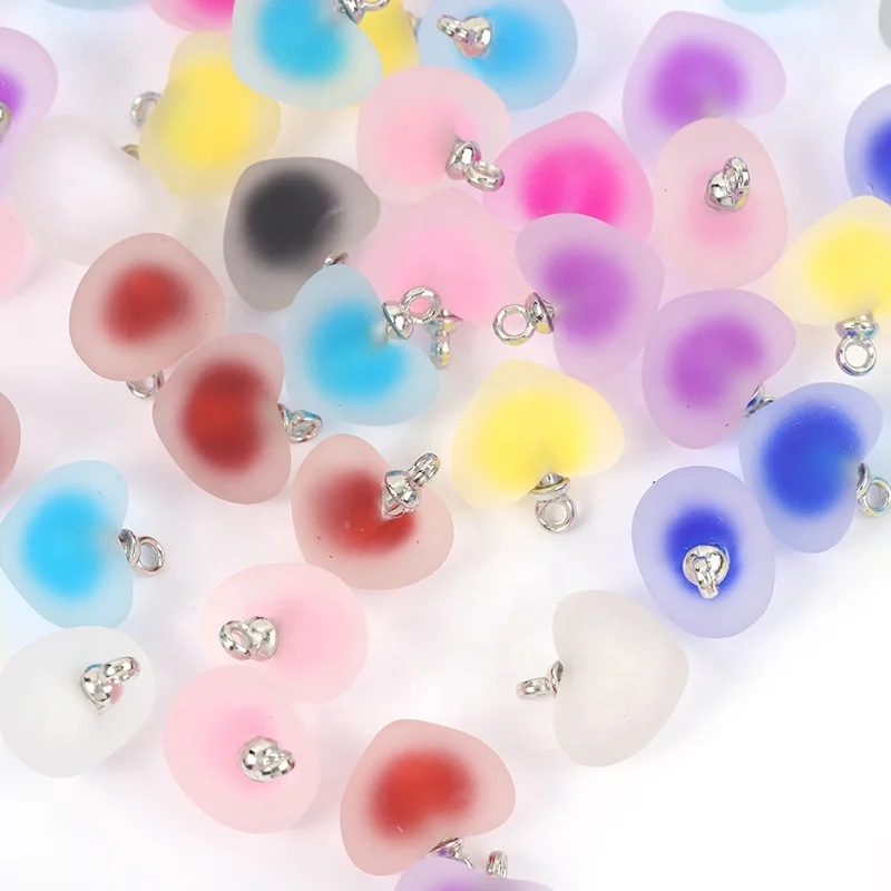 Acrylic Bead Heart Shape clear Frog  Beads Acrylic Jewelry Beads Half Hole for DIY Bracelet Necklace Mobile Phone Pendant