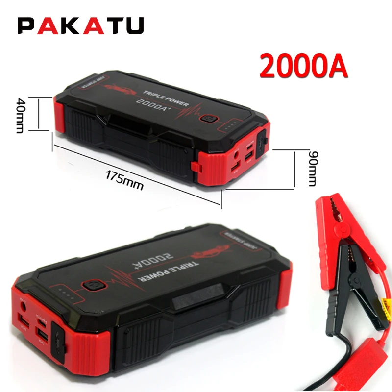 12v 24v Emergency tool PAKATU professional factory wholesale high capacity jump starter cable power bank car battery