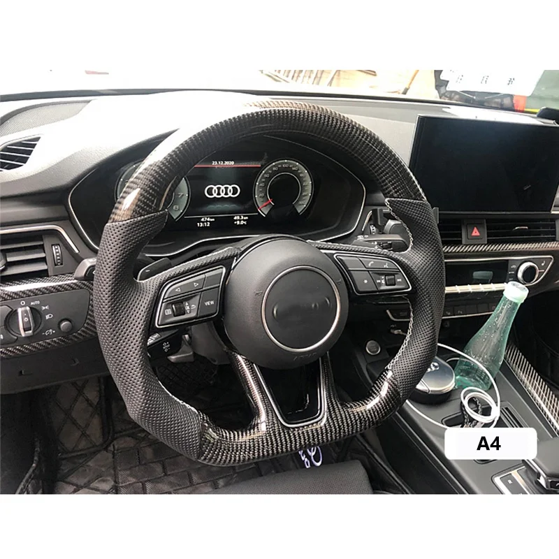 Рулевое колесо под заказ для Audi A3 A4 A5 A6 A7 A8 S3 S4 S5 S6 S7 S8 Q3 Q5 Q7 Q8 RS3 RS4 RS5 RS6 RS7 R8 углеродное волокно
