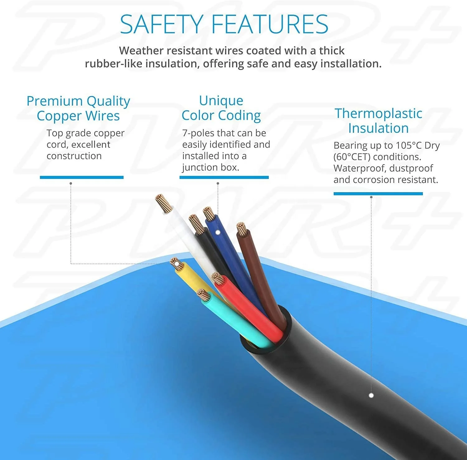 Factory Price Pwr 7-Way Trailer Plug Connector Cord  Trailer wire harness