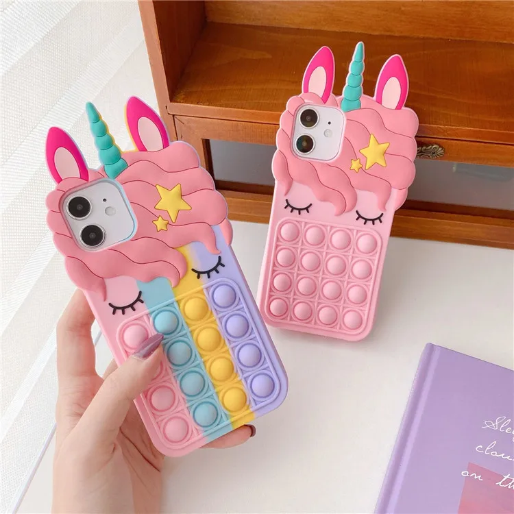 High Quality Poppings its Phone Case Push it Bubble Fidget Toys Phone Case Phone Cover For Phone 11/12/Pro/Max/Mini