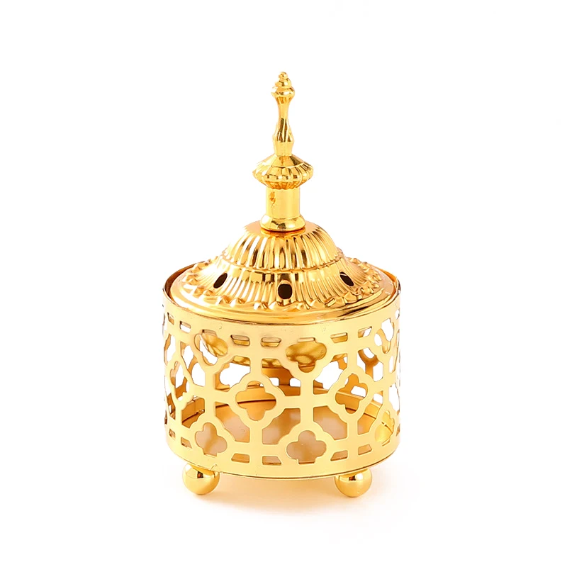 Creative Light Luxury Metal Hollow Incense Burner Ornament Gold Metal Craft Arabian Incense Burner Candles Holder