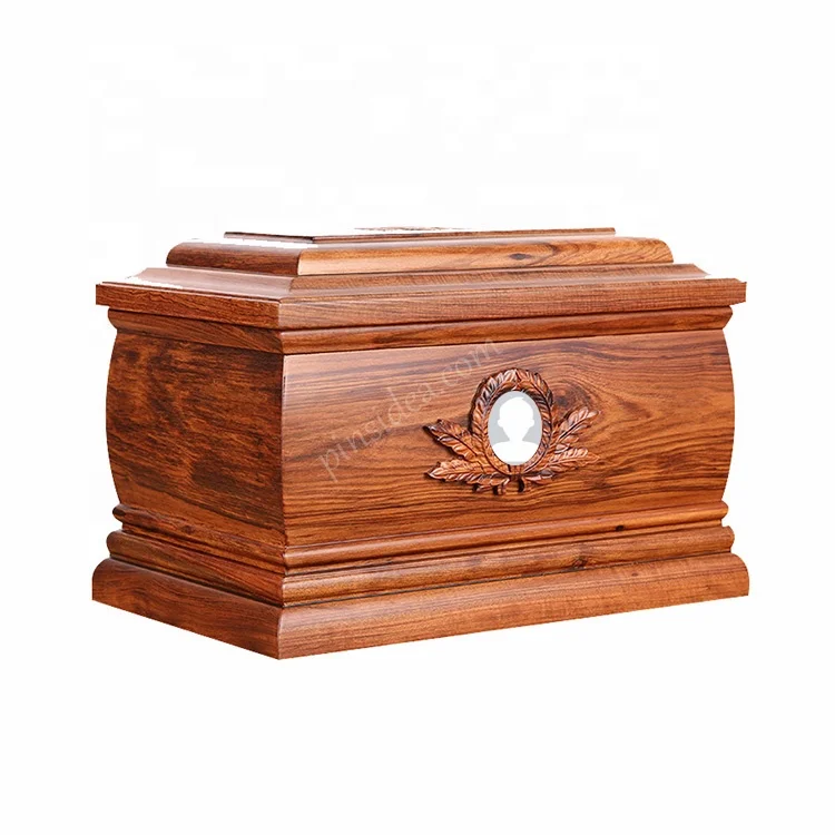 Custom solid wood painting funeral supplies, adult cremation coffin, urn coffin ashes box Human Adult urn