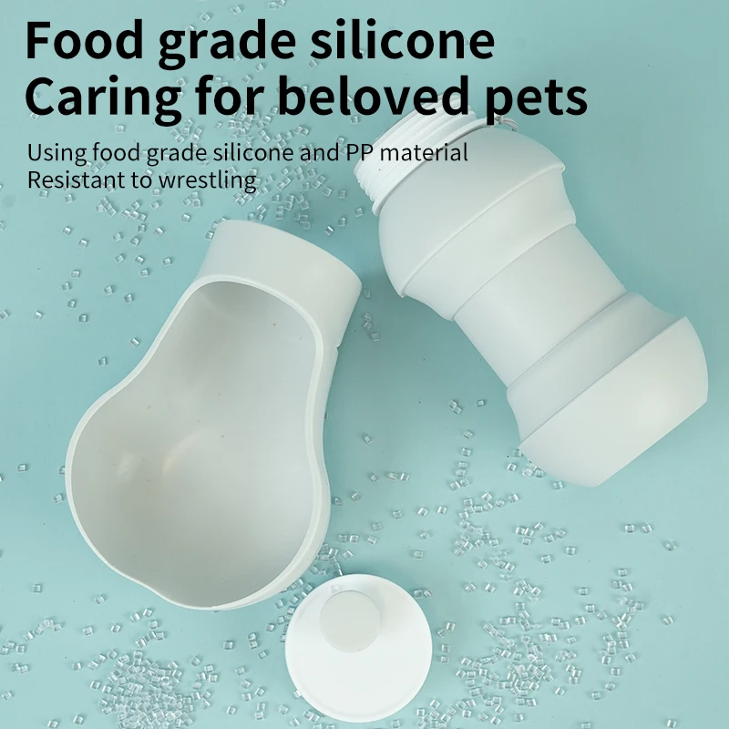 JC Large capacity safe silicone material portable foldable outdoor travel pet water dispenser pet drinking water cup