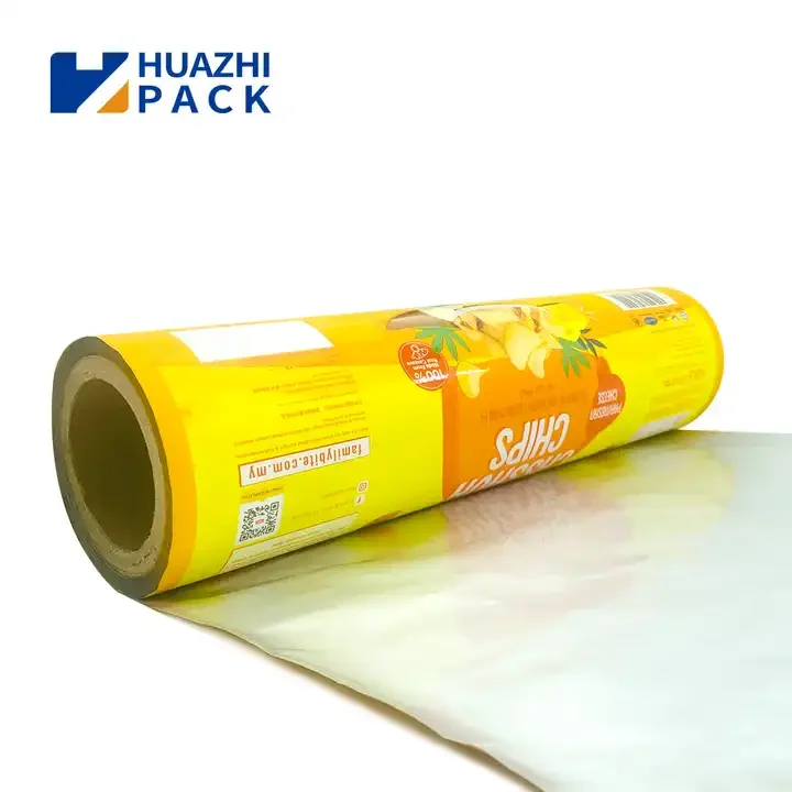 Custom Laminating Plastic Film Food Packaging Sachet Heat Seal Potato Chips Cookies Candy Coffee Sachet Packaging Film Roll