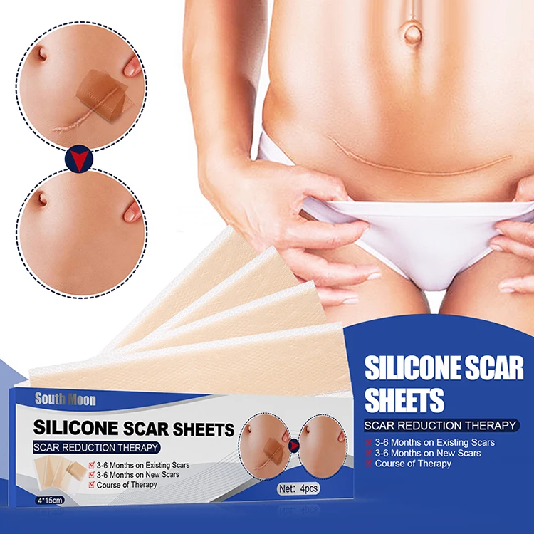 Good Sale 4pcs Silicone Scar Sheets Remove Hot Burn Scars and Surgical Scar Restore Skin Smoothness Easy to Use