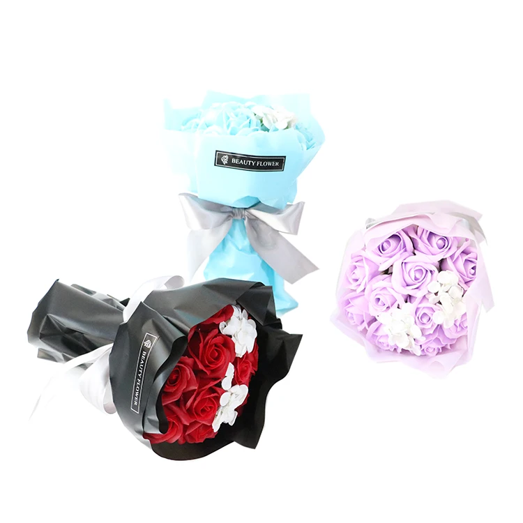 Valentines Day Birthday Gift Colorful Artificial Soap Rose Soap Flowers Bouquet Soap flowers