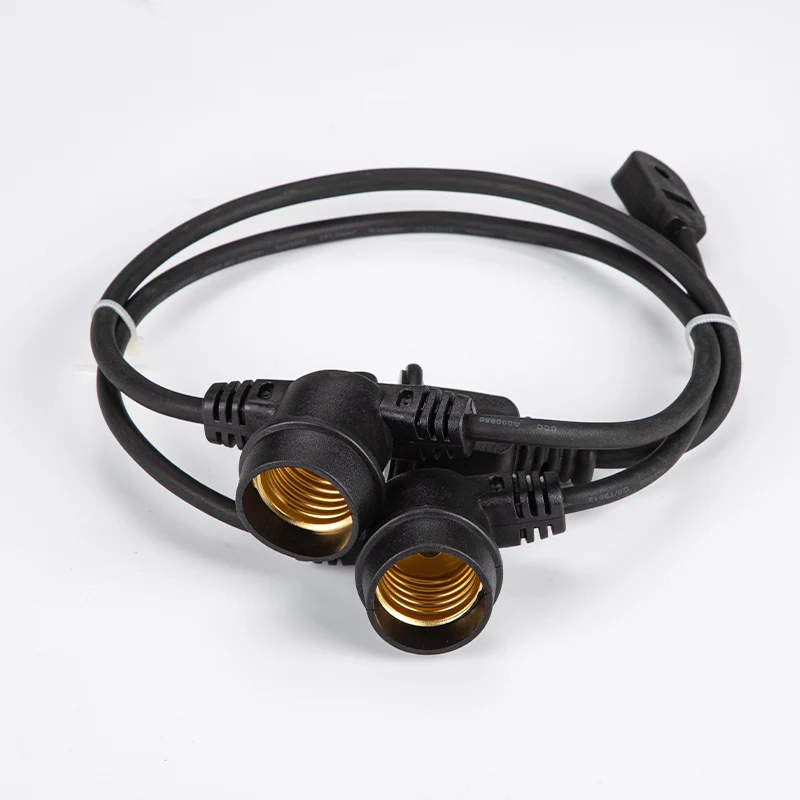 Outdoor Christmas Holiday Festoon E27 Base Bulb Black Wires Belt Led String Light