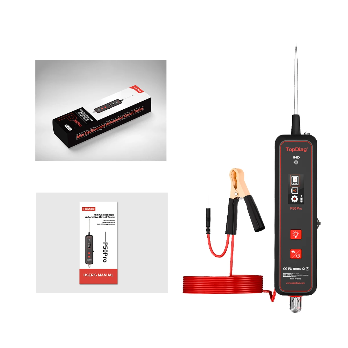 P50 PRO Car Circuit Tester Power Probe Car Diagnostic Tool Electric Voltage Integrated Scanner 12V 24V Heavy Truck
