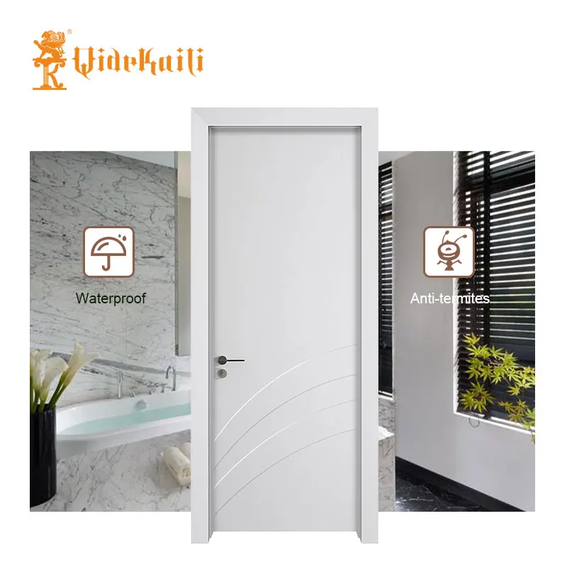 Wholesale Qide 5 Panel Internal White Painted Primed Acoustic Soundproof Living Room Safety Doors For Home