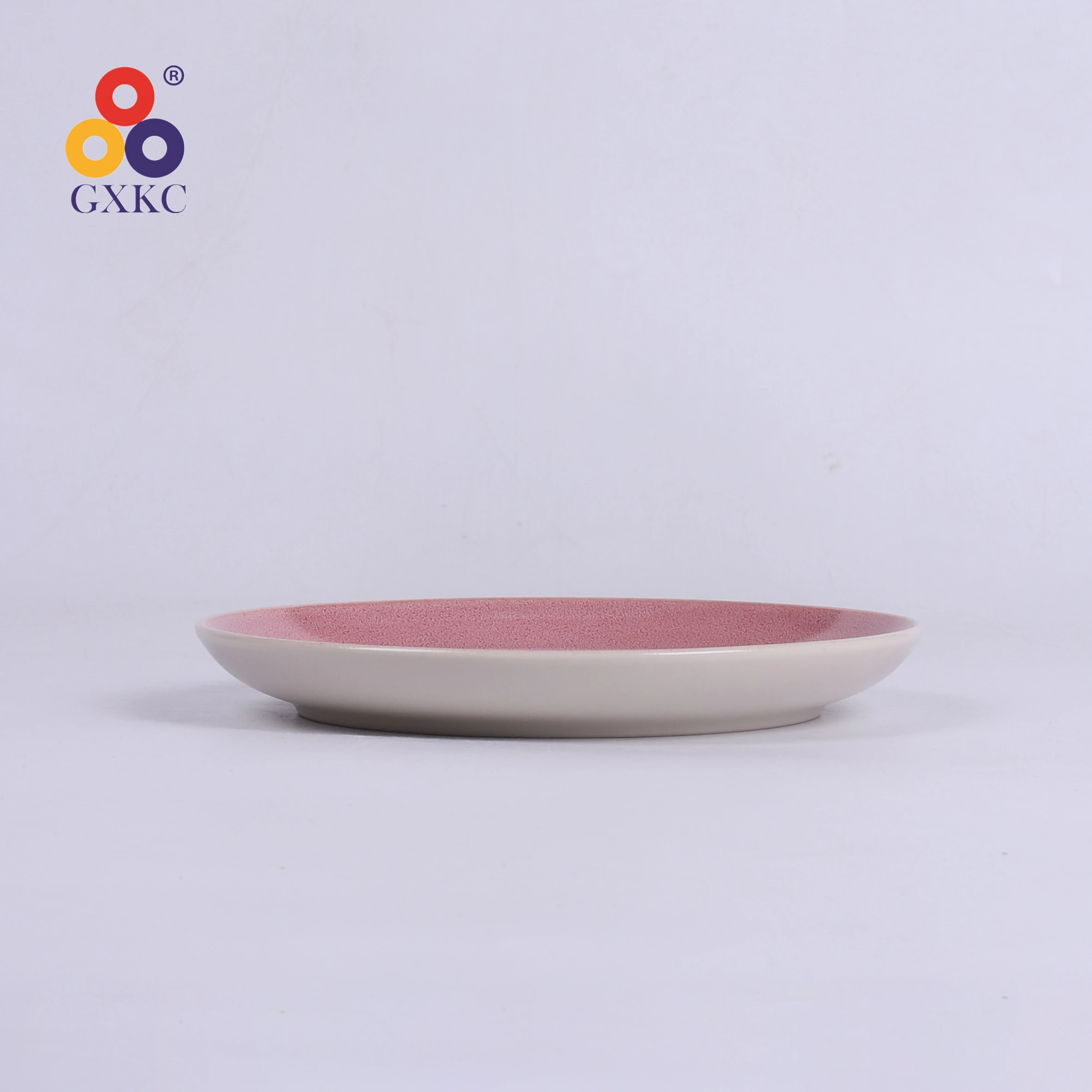 GXKC Carmine Red Reactive Glazed Stoneware Modern Living Porcelain Dinnerware Set Ceramic Tableware 12 Pcs Table Ware