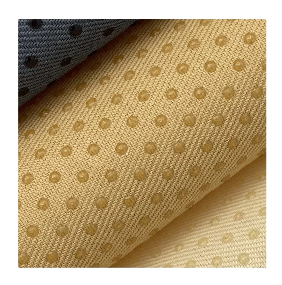 Factory direct sales high quality rubber patch polyester fabric slide-proof mat fabric non-slip fabric