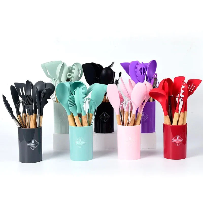 China Manufacture Kitchen Utensils Spatula sets Baking Cooking Egg Whisk Spatula Brush Cookware Set