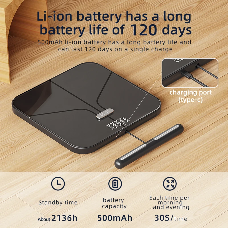 Electric Weight Scale Smart Body Fat Portable Weighing Digital Scale 180kg Bathroom Scales Machine