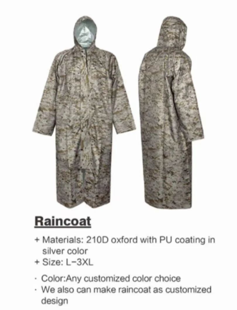 Shero Raincoat Combat Tactical Long PVC Raincoats Rain Poncho Buy Fashion Coat Camouflage Raincoat