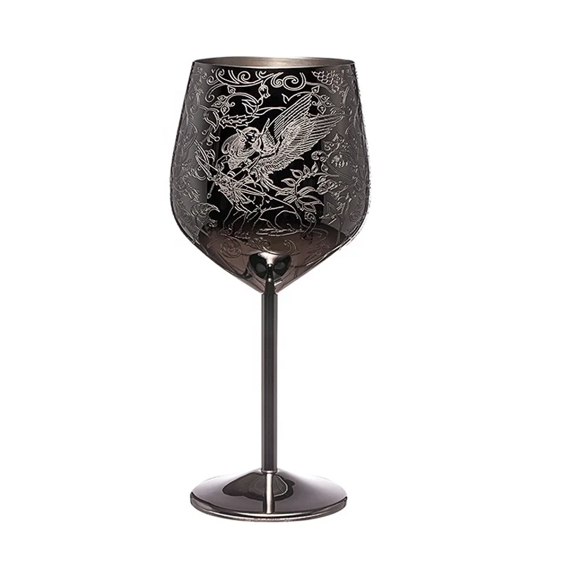 Premium Quality Stainless Steel Wine Glasses Set Metal Wine Glass