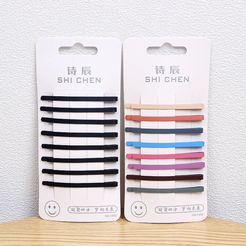 8pcs/Set Korean 6cm Candy Color Hair Pins Accessories Hair Clips Candy Simple Design Metal Hair Pins For Girls