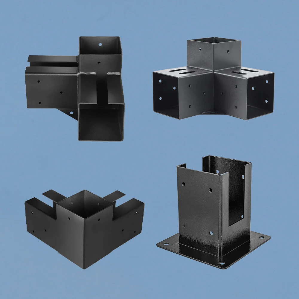 Custom Hot Sale Stainless Steel Black Metal Pergola Brackets 4x4 6x6 8x8 Kit Brackets Manufacturer