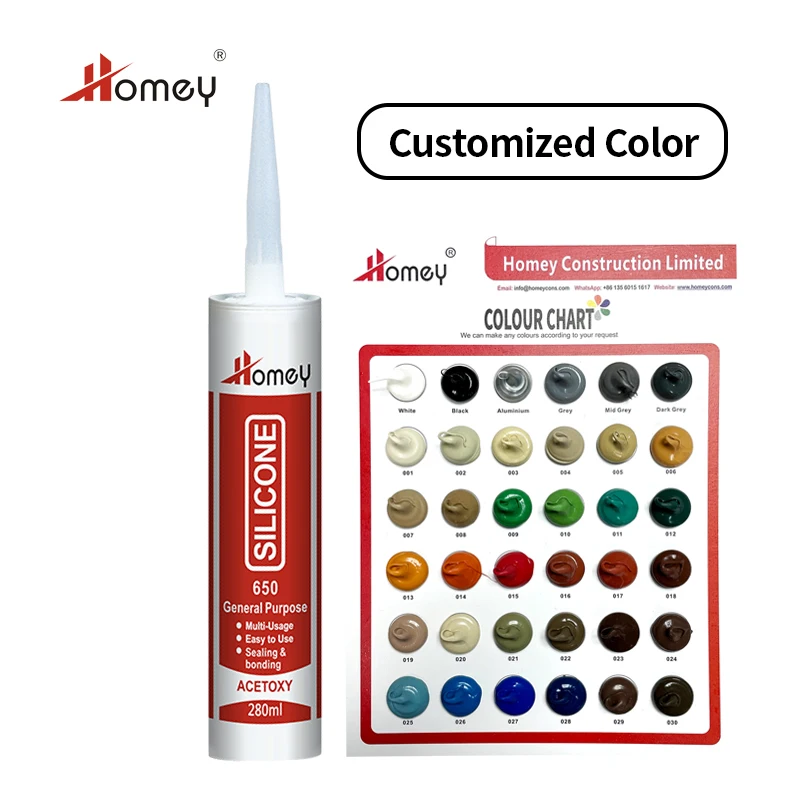 Homey g2100 glass multi general purpose gp Acetic silicone sealant adhesive