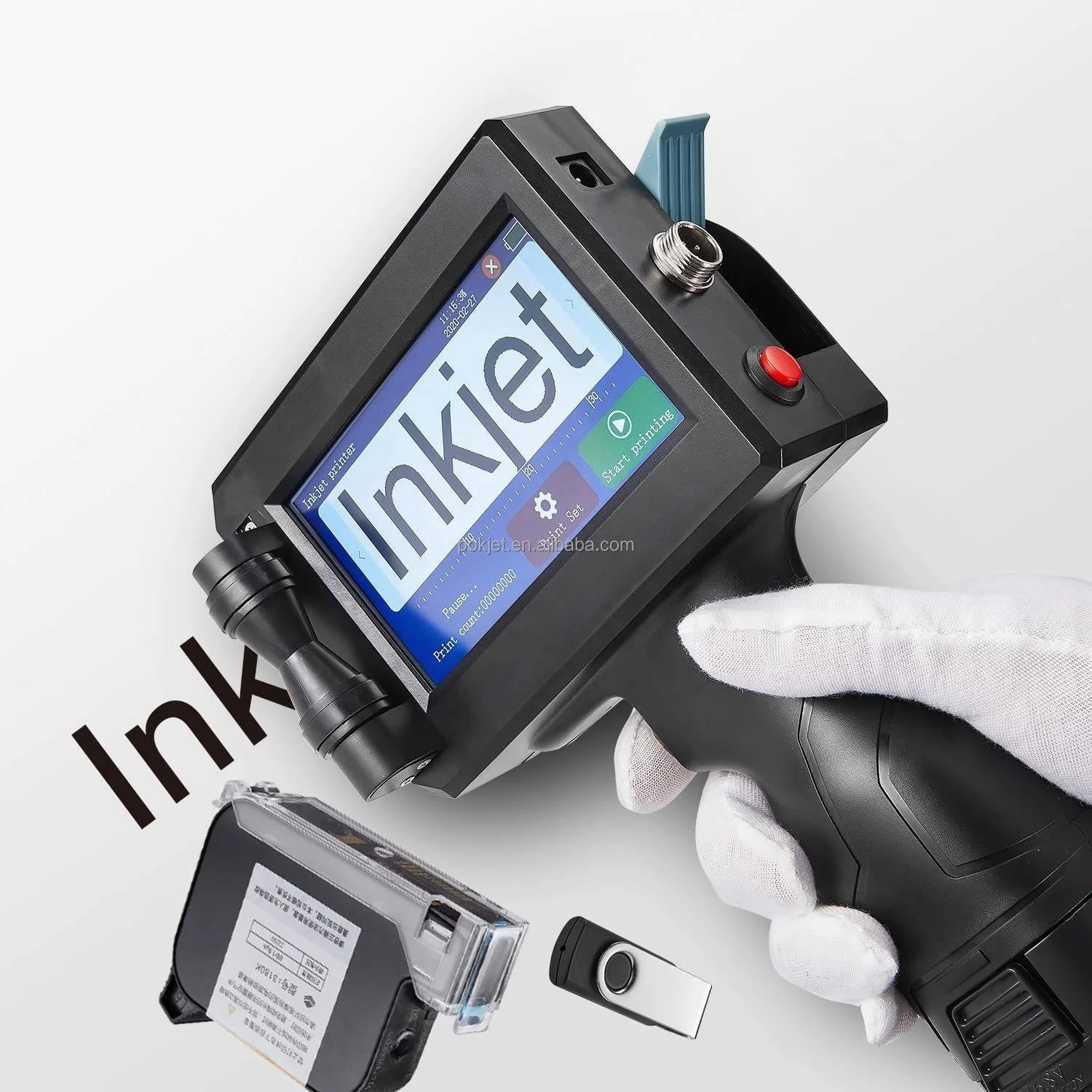 Handheld Mini Inkjet Printer 12.7 Mm TIJ Printer for Barcode Logo QR Code Image and Date Printing Thermal Inkjet Encode