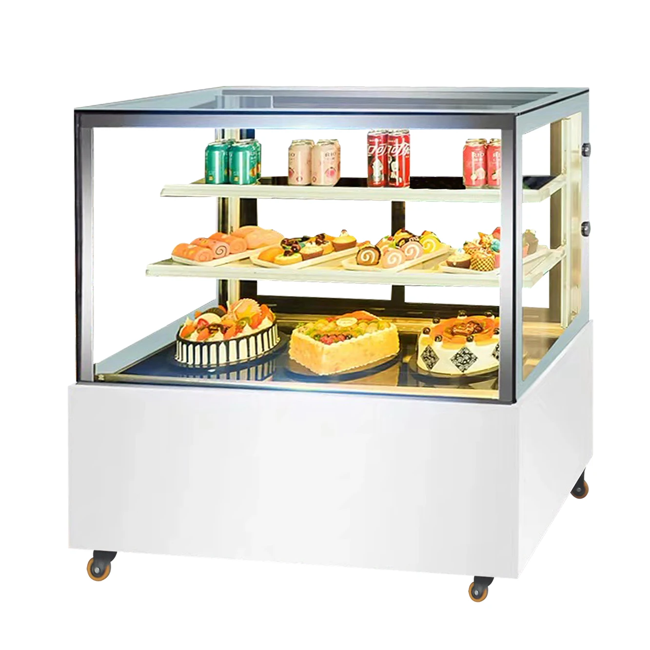 2 этажная полка для торта, витрина, холодильник, оптовая продажа, витрина для торта, холодильник, витрина для торта, холодильник