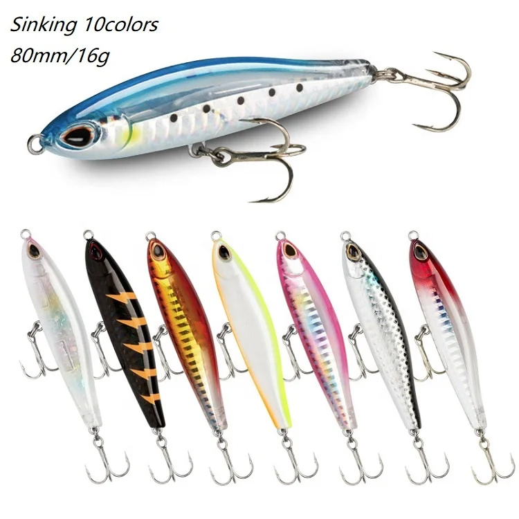 2023 New Saltwater Sinking Pencil Baits 8cm 16g Fishing Tackle Bionic Baits Isca Artificial Baits